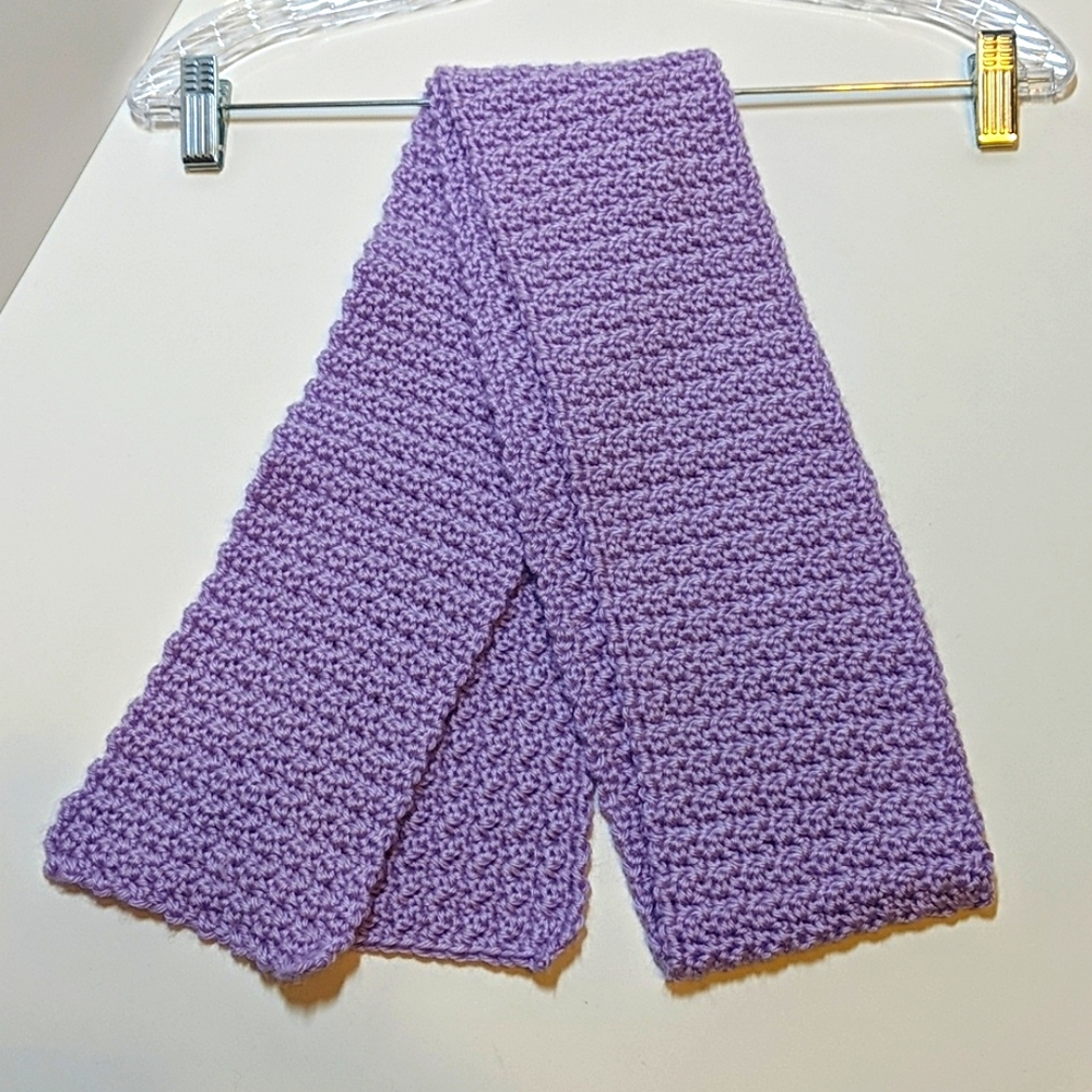 Handmade Crocheted Scarf - Orchid/Purple